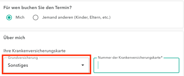 entering foreign insurancecardnumber DE