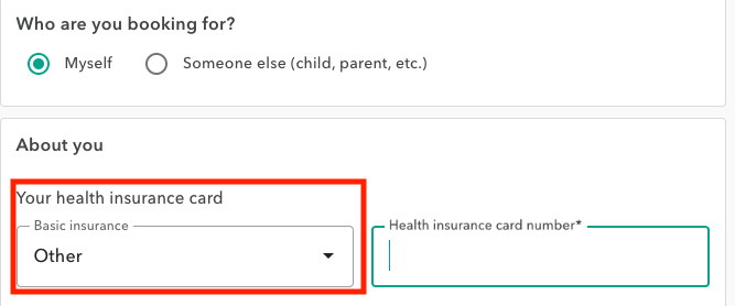entering foreign insurancecardnumber EN