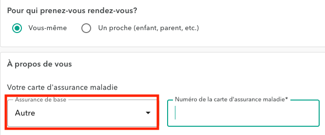 entering foreign insurancecardnumber FR