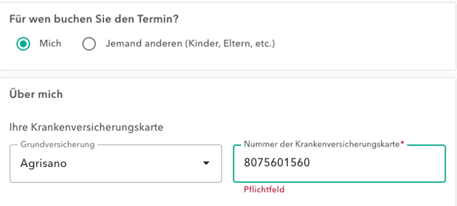 entering insurancecardnumber DE