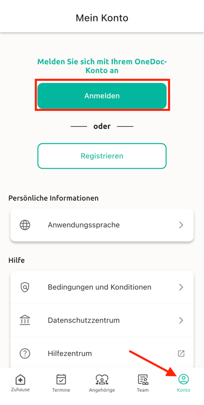 sign in DE