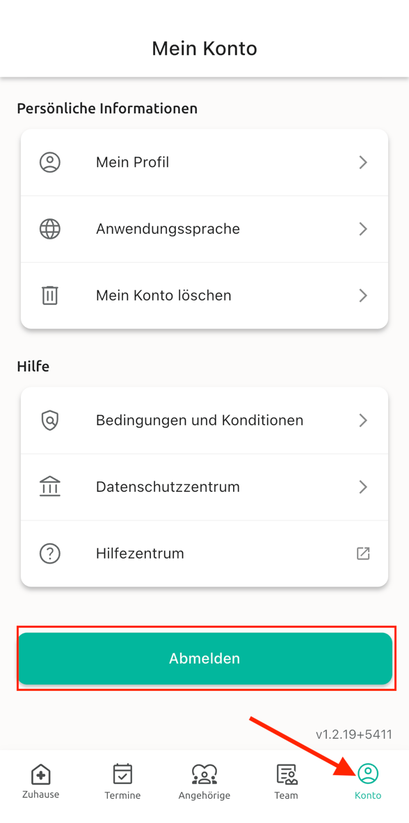 sign out app DE