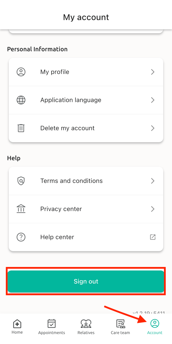 sign out app EN